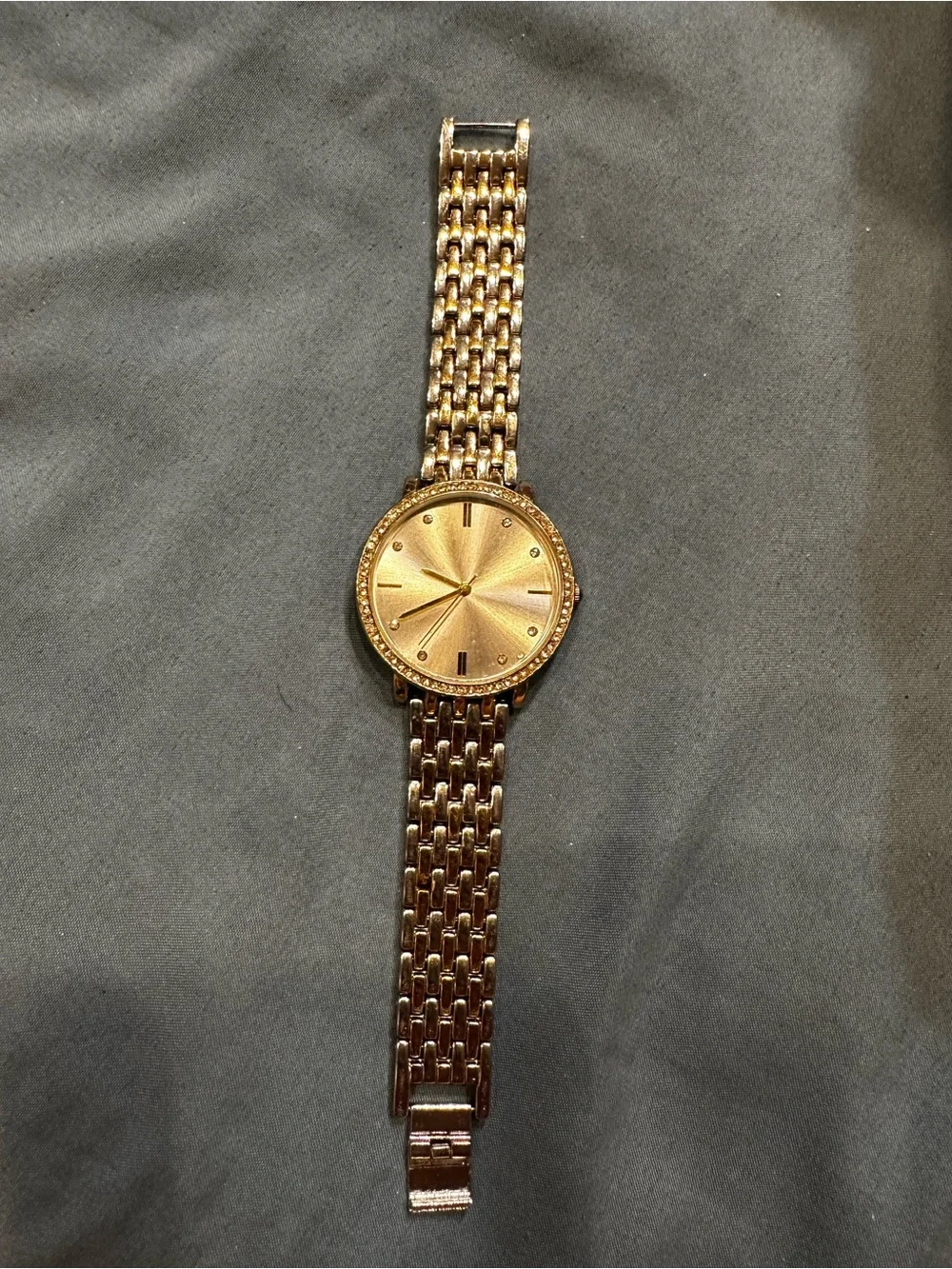 Classic Gold and Silver -Tone Crystal Bezel Bracelet Watch